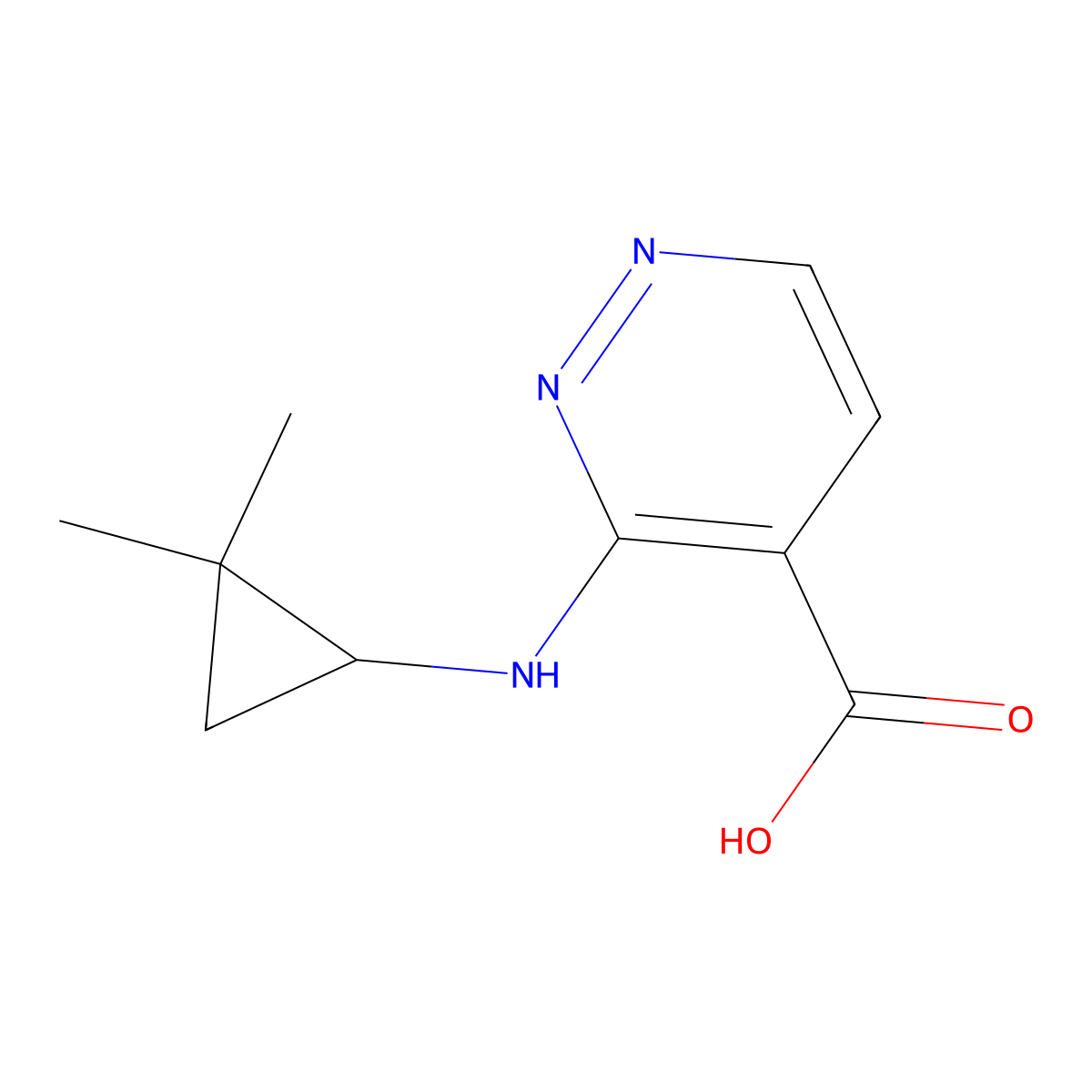 3-((2,2-Dimethylcyclopropyl)amino)pyridazine-4-carboxylic acid molecular structure, CAS 1539745-10-2
