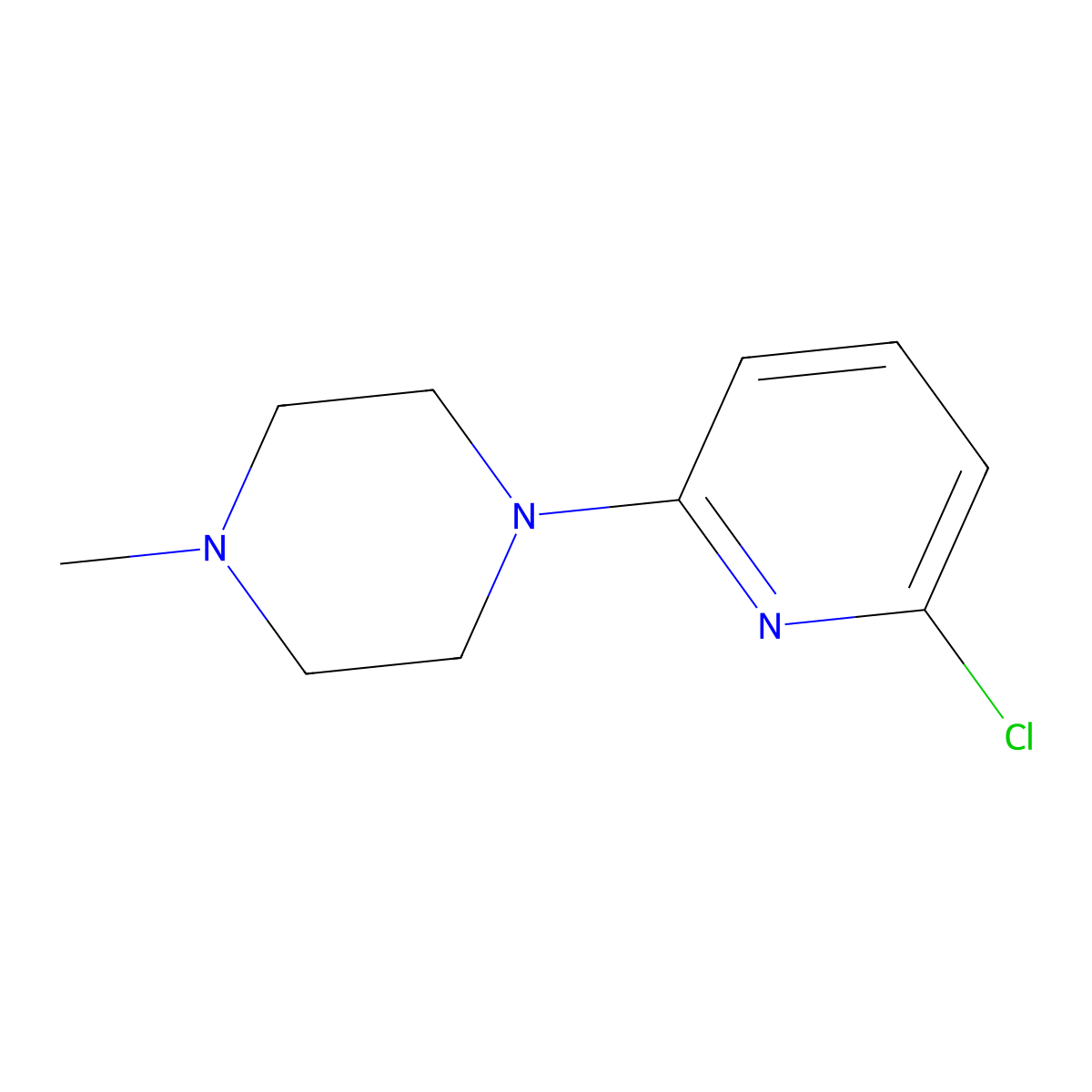 2-Chloro-6-(4-methylpiperazino)pyridine molecular structure, CAS 153976-26-2