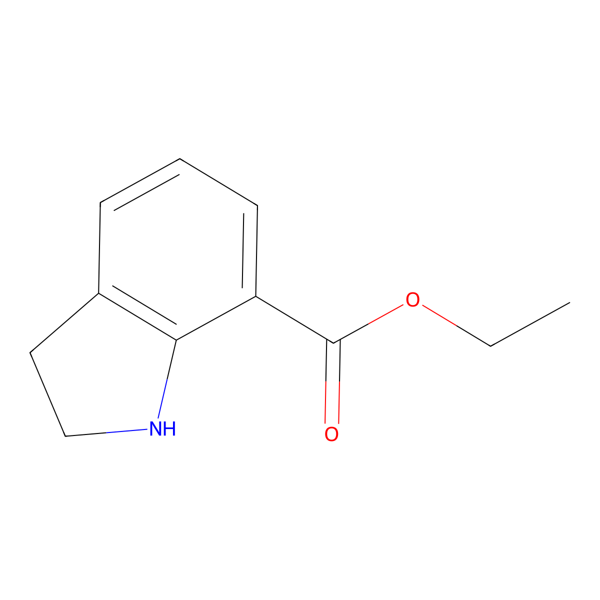 Ethyl 2,3-dihydro-1h-indole-7-carboxylate molecular structure, CAS 1539764-64-1