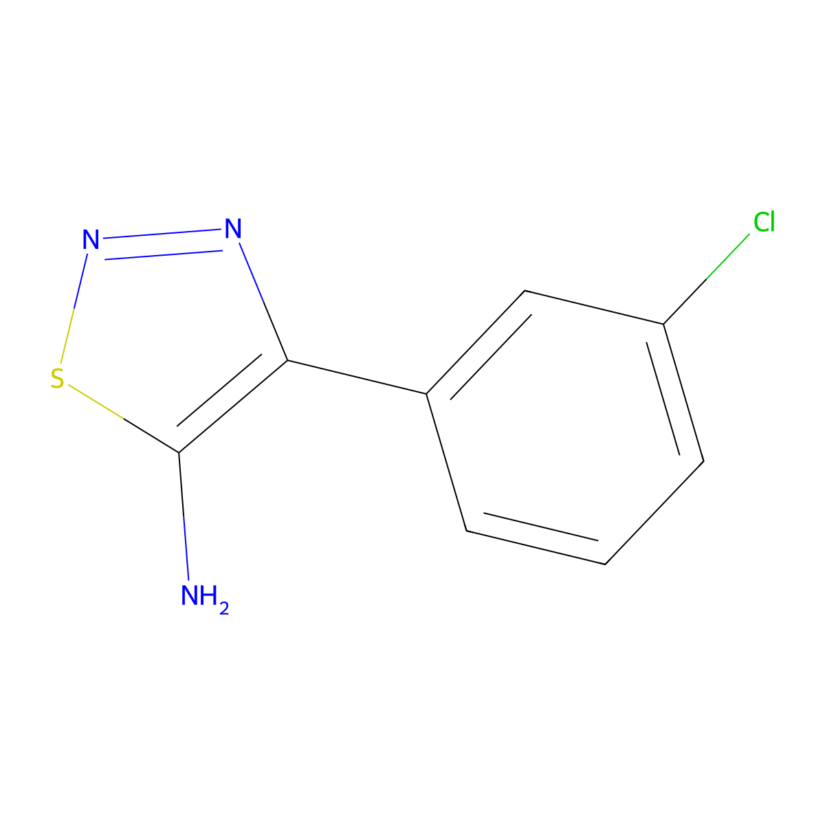 4-(3-Chlorophenyl)-1,2,3-thiadiazol-5-amine molecular structure, CAS 1539779-80-0