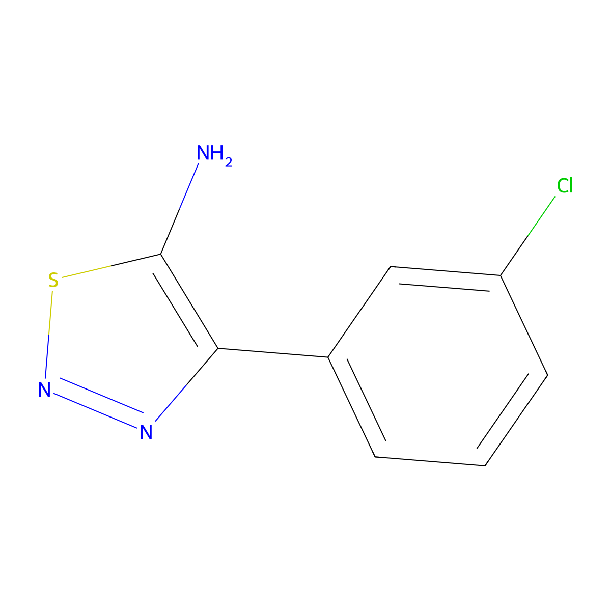 4-(3-Chlorophenyl)-1,2,3-thiadiazol-5-amine molecular structure, CAS 1539779-80-0