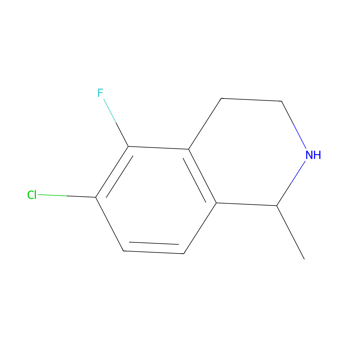 6-Chloro-5-fluoro-1-methyl-1,2,3,4-tetrahydroisoquinoline molecular structure, CAS 1539793-07-1