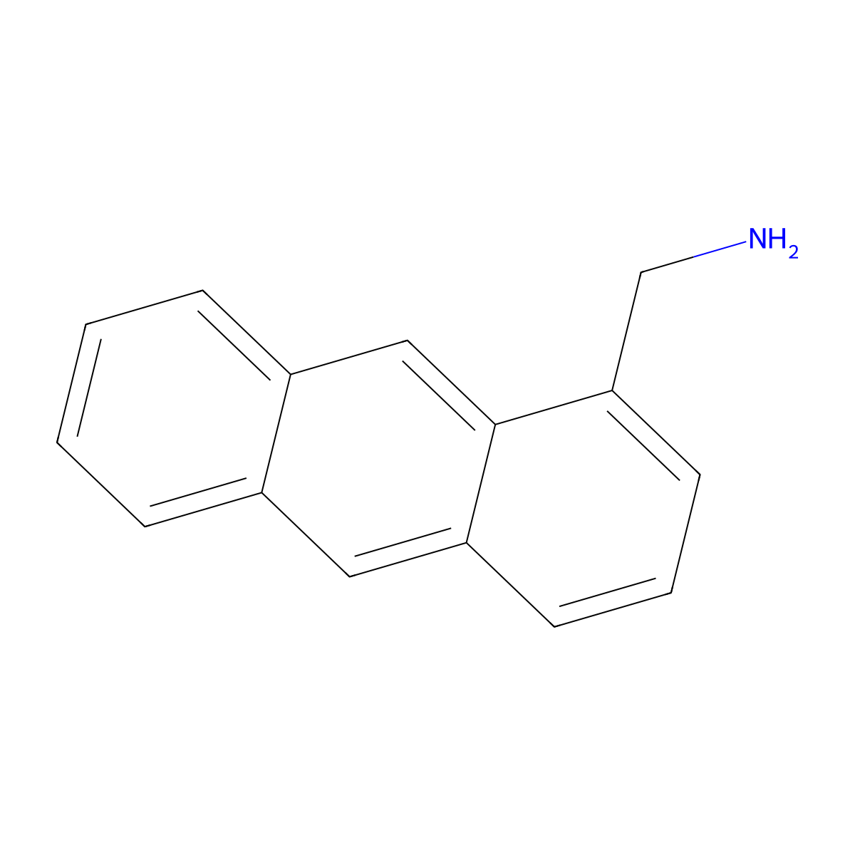 Anthracen-1-ylmethanamine molecular structure, CAS 15398-89-7