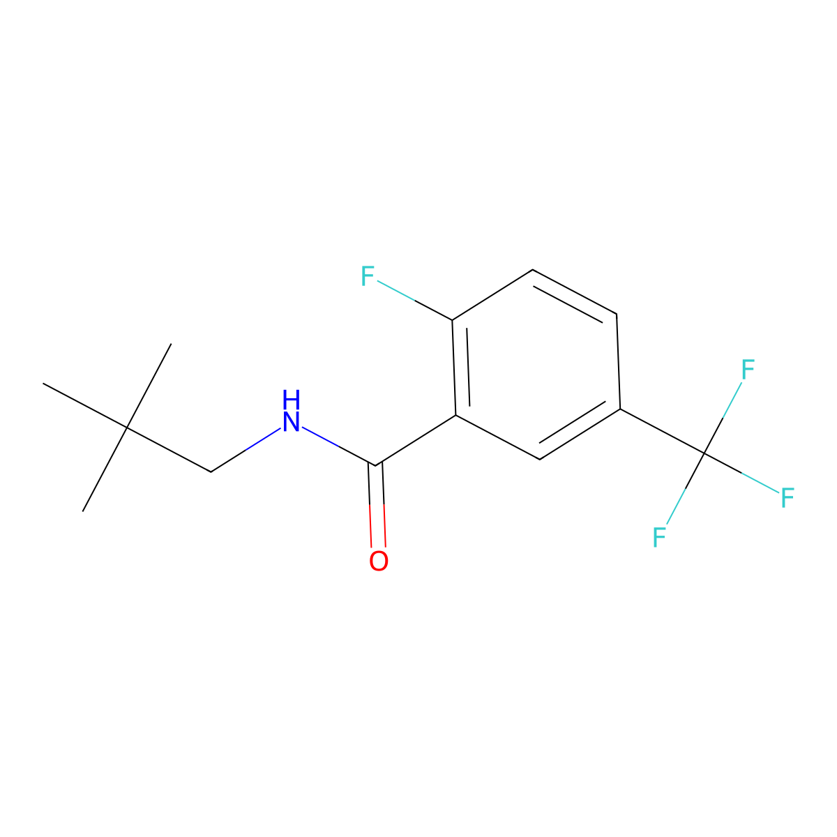 N-(2,2-Dimethylpropyl)-2-fluoro-5-(trifluoromethyl)benzamide molecular structure, CAS 1539800-60-6