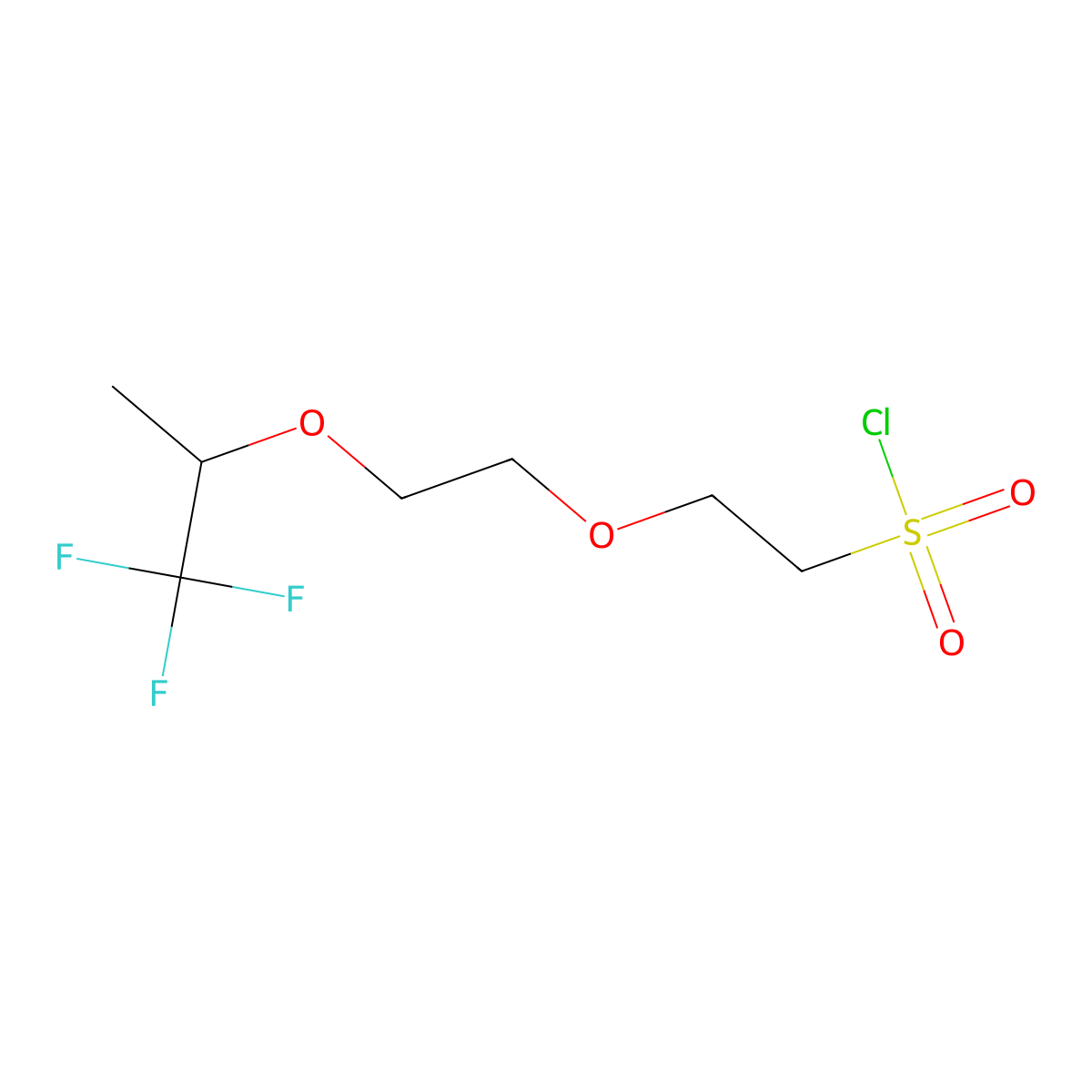 2-(2-((1,1,1-Trifluoropropan-2-yl)oxy)ethoxy)ethane-1-sulfonyl chloride molecular structure, CAS 1539802-98-6