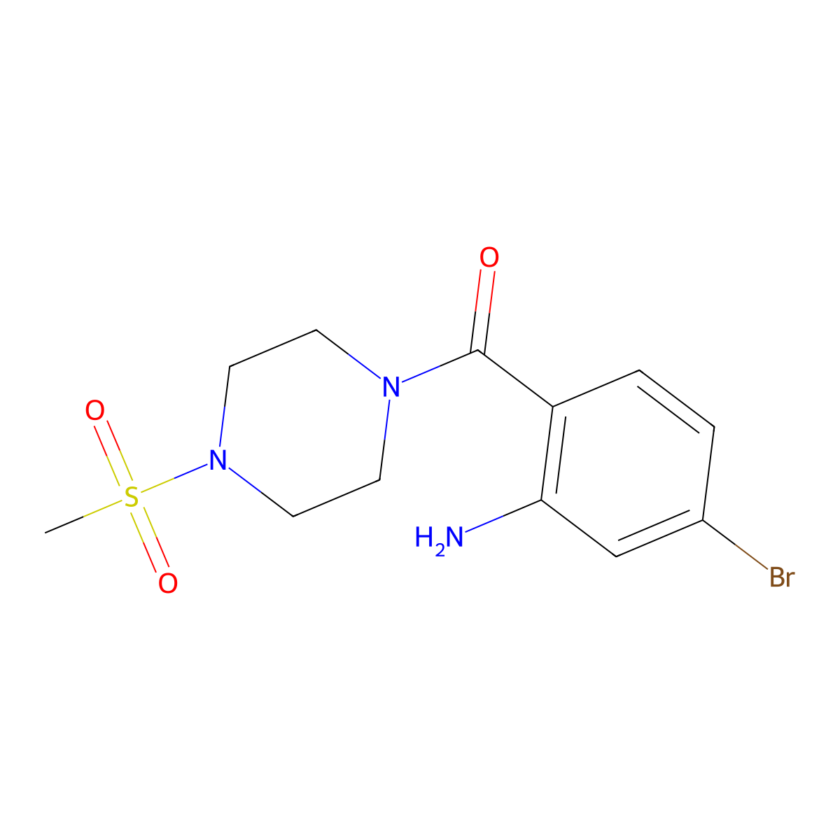 Methanone, (2-amino-4-bromophenyl)[4-(methylsulfonyl)-1-piperazinyl]- molecular structure, CAS 1539817-33-8
