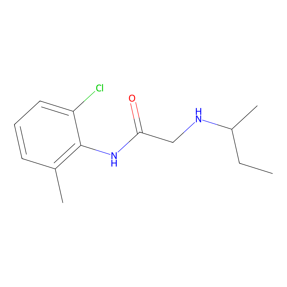 2-[(Butan-2-yl)amino]-N-(2-chloro-6-methylphenyl)acetamide molecular structure, CAS 1539818-58-0