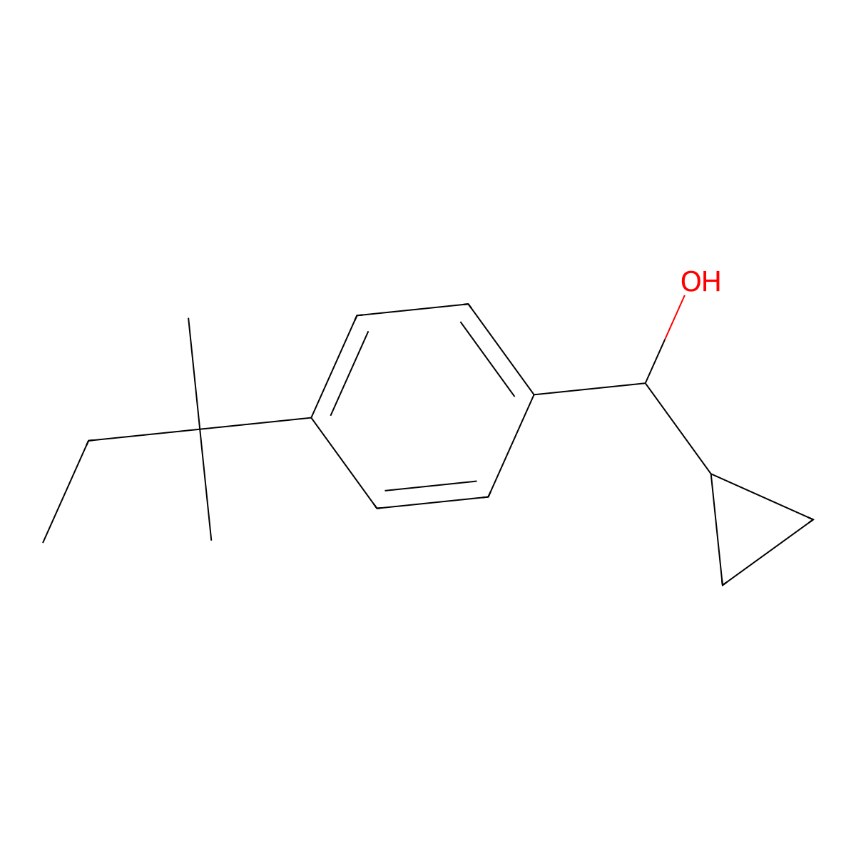 Cyclopropyl(4-(tert-pentyl)phenyl)methanol molecular structure, CAS 1539818-77-3