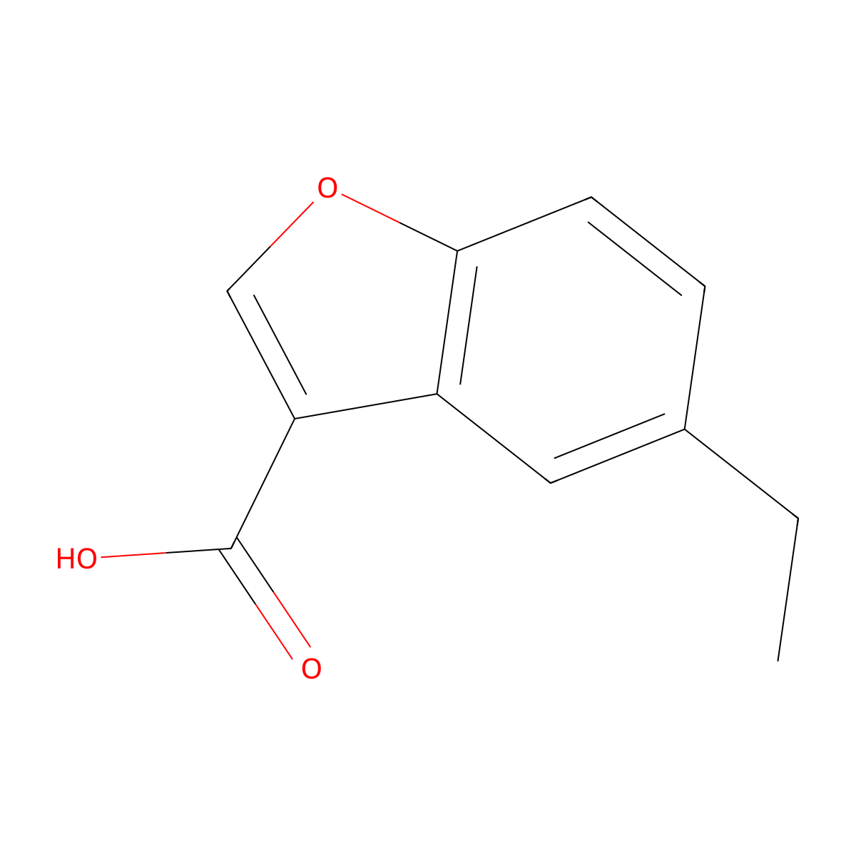 5-Ethyl-1-benzofuran-3-carboxylic acid molecular structure, CAS 1539820-78-4