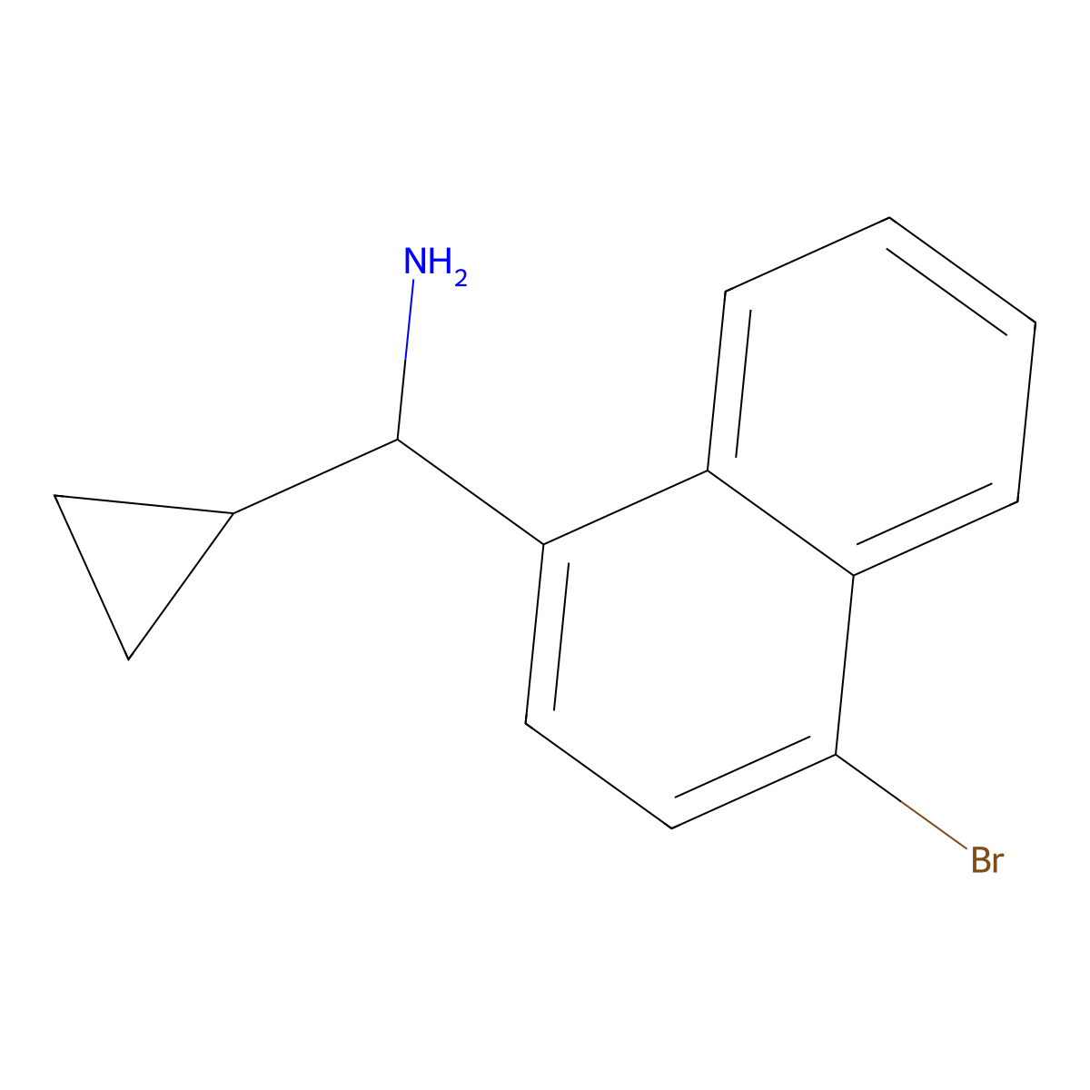 (4-Bromonaphthalen-1-yl)(cyclopropyl)methanamine molecular structure, CAS 1539832-52-4