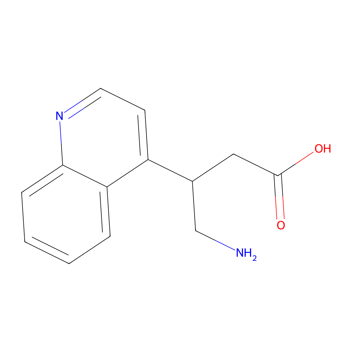 4-Amino-3-(quinolin-4-yl)butanoic acid molecular structure, CAS 1539833-39-0