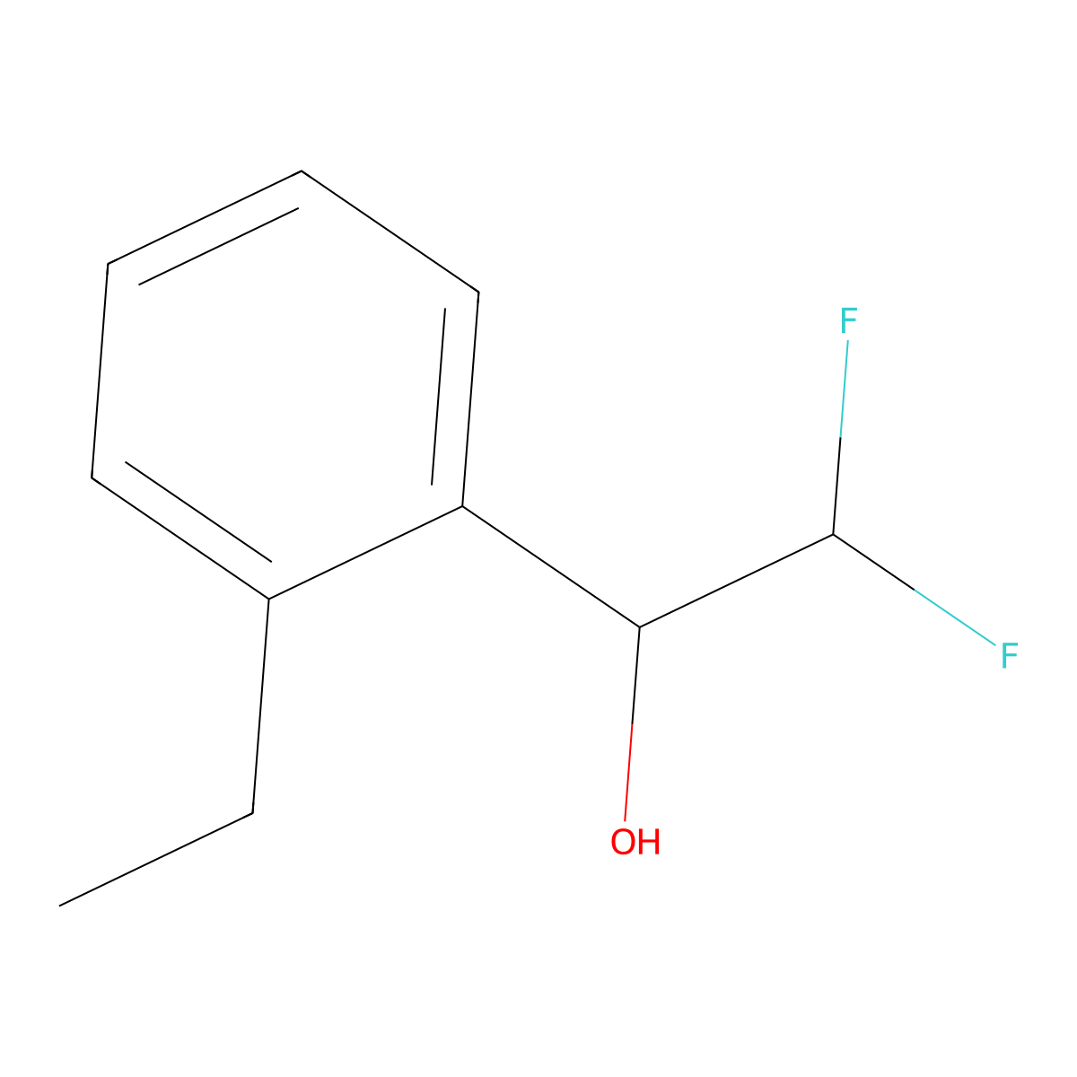 1-(2-Ethylphenyl)-2,2-difluoroethan-1-ol molecular structure, CAS 1539833-62-9