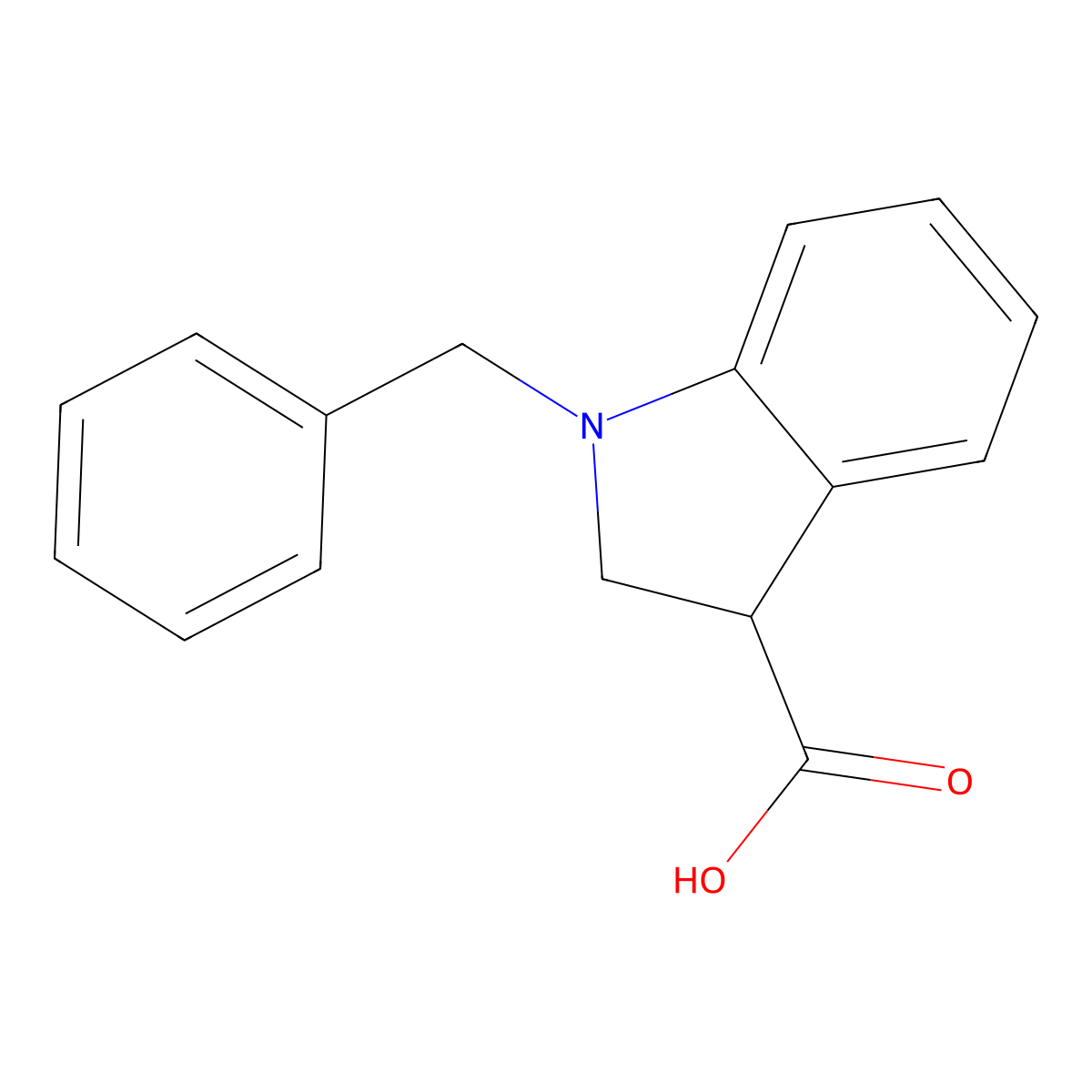 2,3-Dihydro-1-(phenylmethyl)-1H-indole-3-carboxylic acid molecular structure, CAS 1539838-05-5