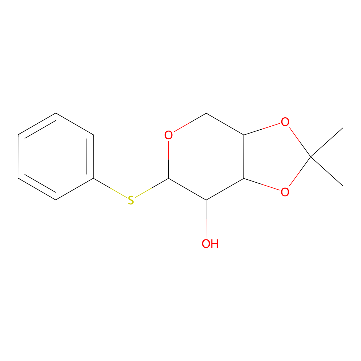 2,2-dimethyl-6-phenylsulfanyl-4,6,7,7a-tetrahydro-3aH-[1,3]dioxolo[4,5-c]pyran-7-ol molecular structure, CAS 153984-54-4