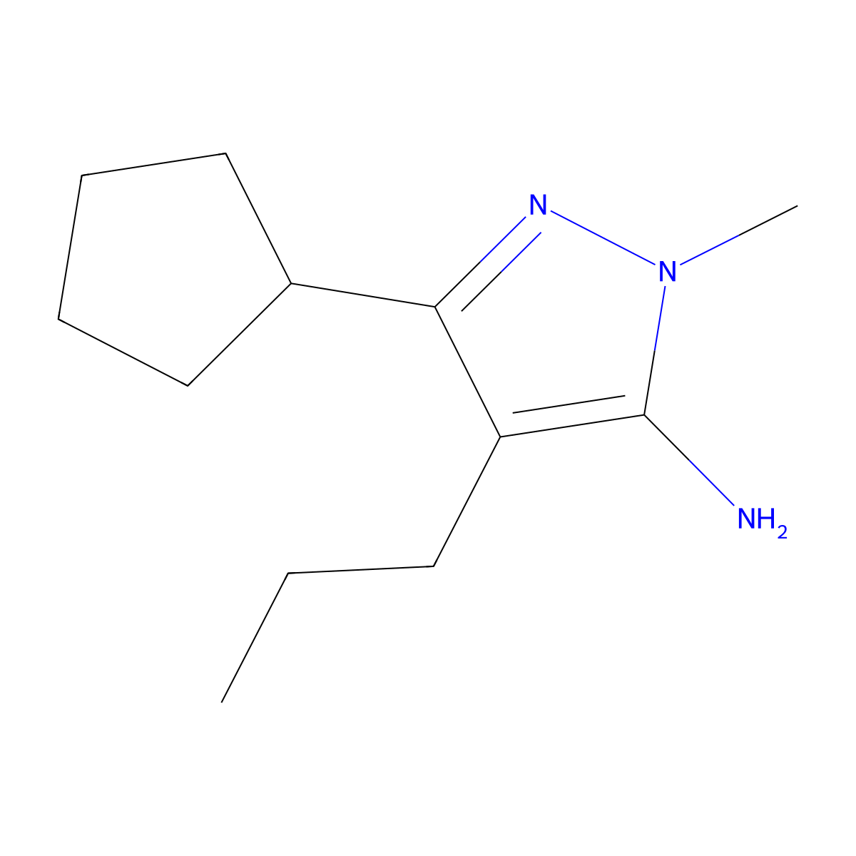 3-Cyclopentyl-1-methyl-4-propyl-1h-pyrazol-5-amine molecular structure, CAS 1539845-01-6