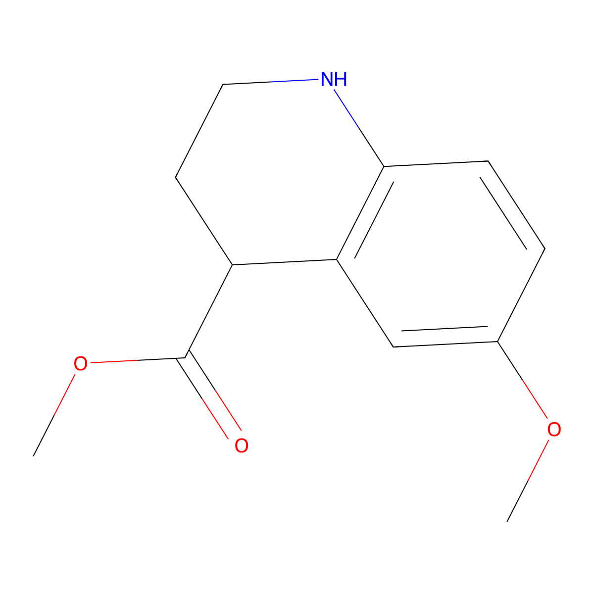 Methyl 6-methoxy-1,2,3,4-tetrahydroquinoline-4-carboxylate molecular structure, CAS 1539857-92-5