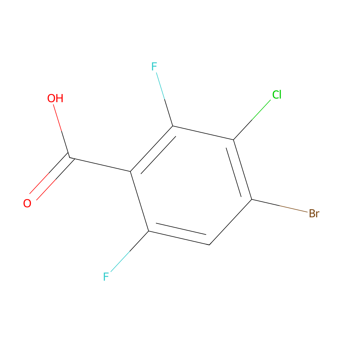 4-Bromo-3-chloro-2,6-difluorobenzoic acid molecular structure, CAS 1539871-01-6