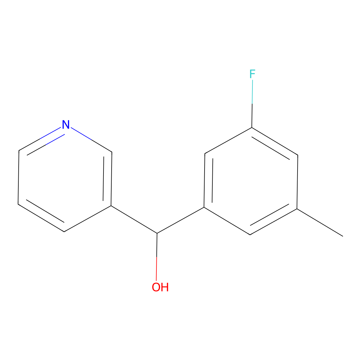 alpha-(3-Fluoro-5-methylphenyl)-3-pyridinemethanol molecular structure, CAS 1539883-53-8