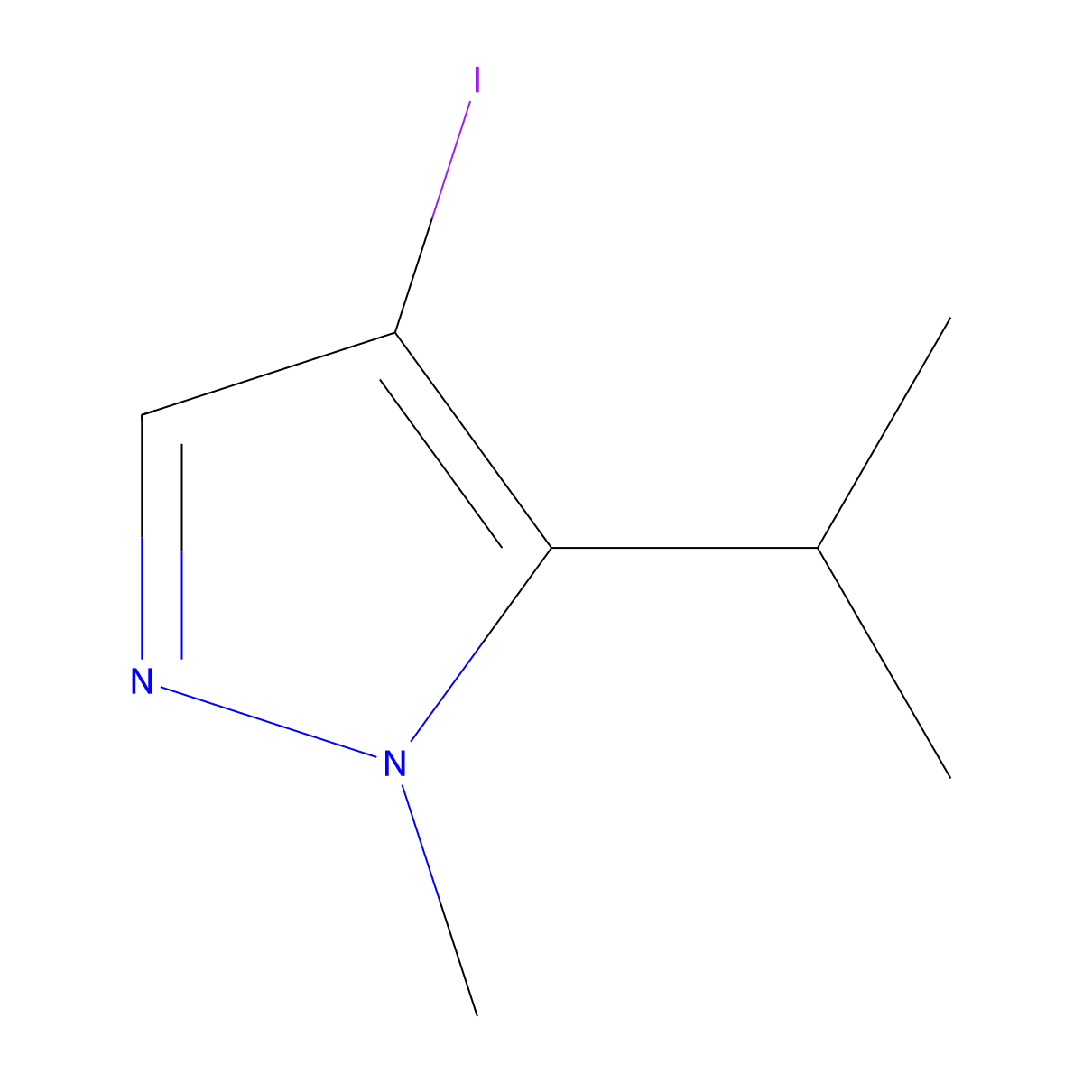 4-iodo-5-isopropyl-1-methyl-1H-pyrazole molecular structure, CAS 1539884-08-6
