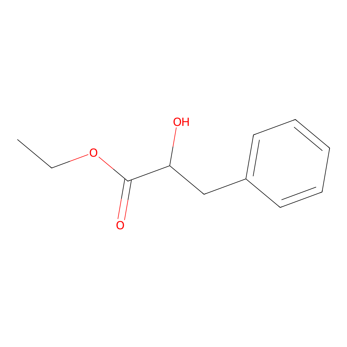 Ethyl phenyllactate, (+-)- molecular structure, CAS 15399-05-0