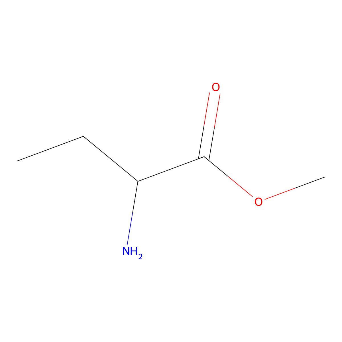 Methyl 2-aminobutanoate, (2S)- molecular structure, CAS 15399-22-1