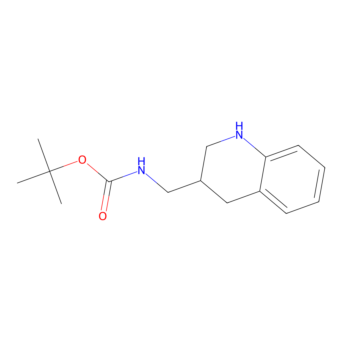 tert-butyl N-(1,2,3,4-tetrahydroquinolin-3-ylmethyl)carbamate molecular structure, CAS 1539902-30-1