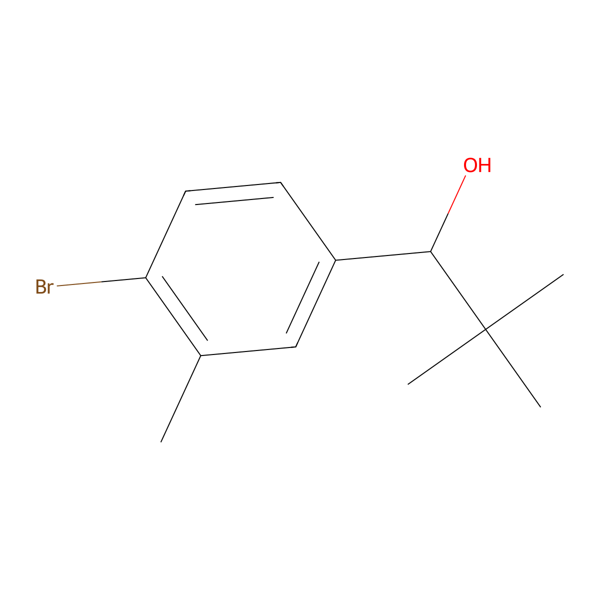4-Bromo-alpha-(1,1-dimethylethyl)-3-methylbenZenemethanol molecular structure, CAS 1539908-38-7
