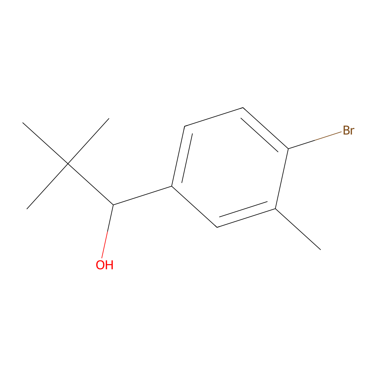 4-Bromo-alpha-(1,1-dimethylethyl)-3-methylbenZenemethanol molecular structure, CAS 1539908-38-7