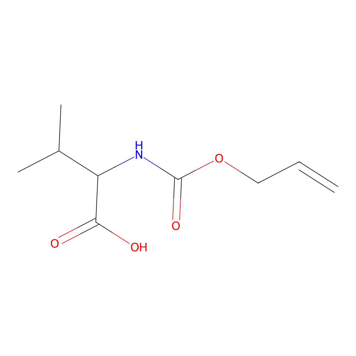 3-Methyl-2-{[(prop-2-EN-1-yloxy)carbonyl]amino}butanoic acid molecular structure, CAS 153992-27-9