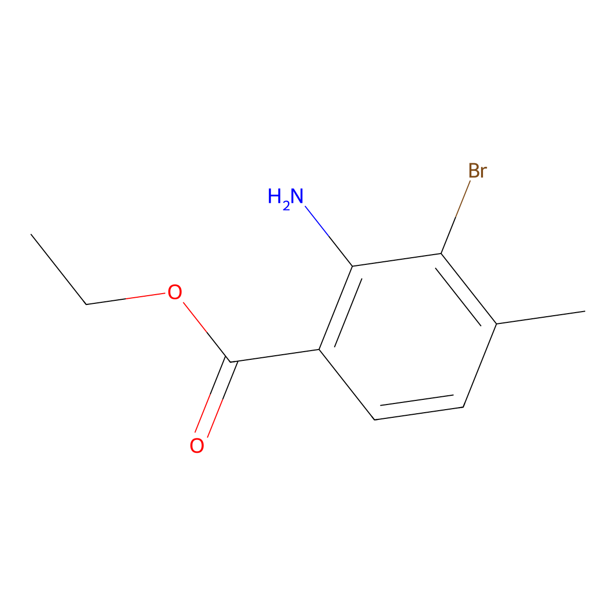 Ethyl 2-amino-3-bromo-4-methylbenzoate molecular structure, CAS 1539935-33-5