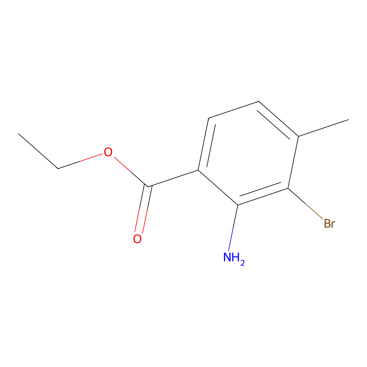 Ethyl 2-amino-3-bromo-4-methylbenzoate molecular structure, CAS 1539935-33-5