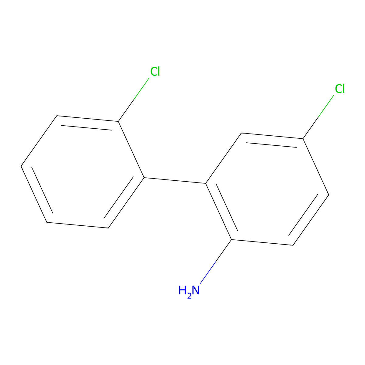 4-Chloro-2-(2-chlorophenyl)aniline molecular structure, CAS 1539944-12-1