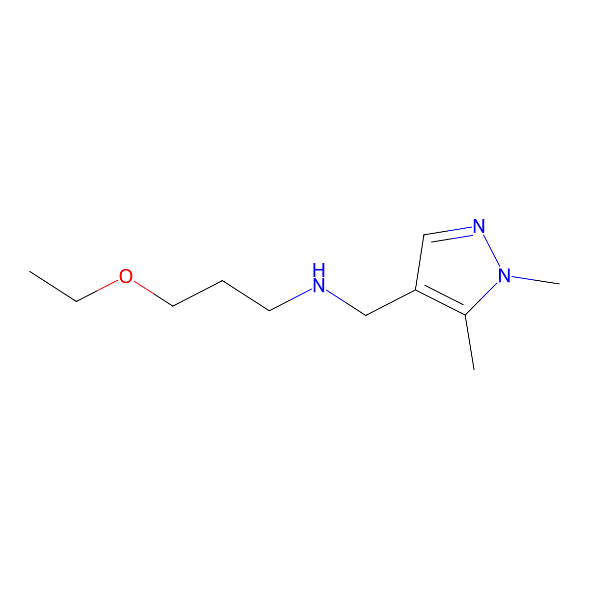 [(1,5-Dimethyl-1H-pyrazol-4-yl)methyl](3-ethoxypropyl)amine molecular structure, CAS 1539948-05-4