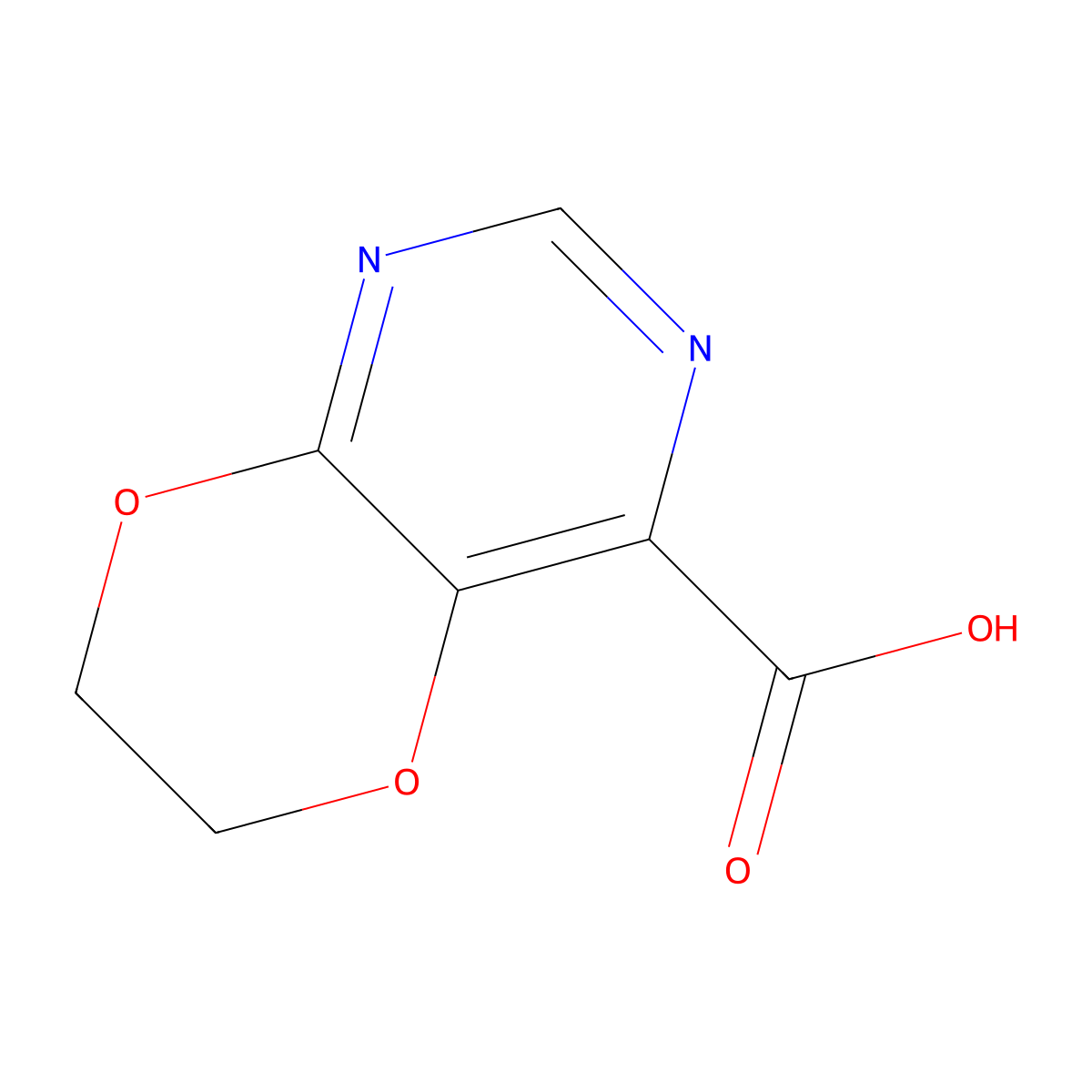 6,7-Dihydro-[1,4]dioxino[2,3-d]pyrimidine-4-carboxylic acid molecular structure, CAS 1539948-54-3