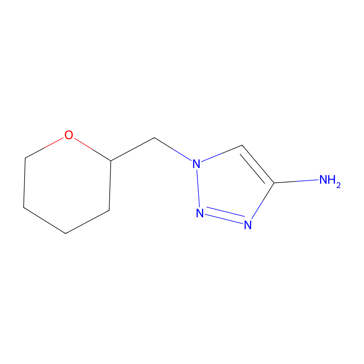 1-[(Oxan-2-yl)methyl]-1H-1,2,3-triazol-4-amine molecular structure, CAS 1539949-07-9