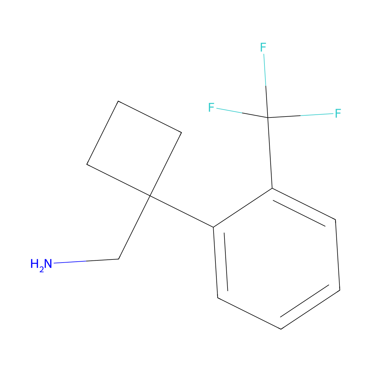 1-[2-(Trifluoromethyl)phenyl]cyclobutanemethanamine molecular structure, CAS 1539951-78-4