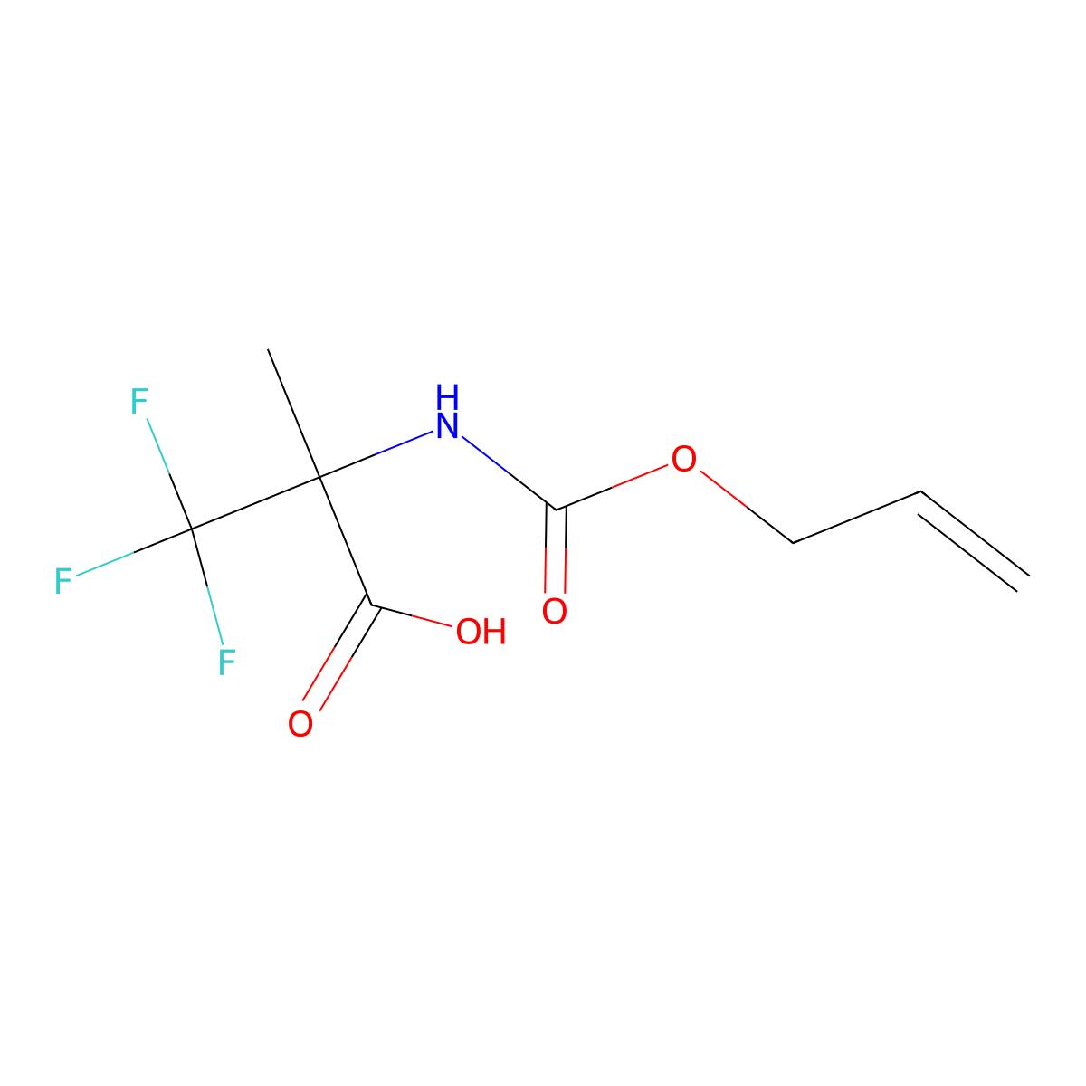 3,3,3-Trifluoro-2-methyl-2-{[(prop-2-en-1-yloxy)carbonyl]amino}propanoic acid molecular structure, CAS 1539958-41-2