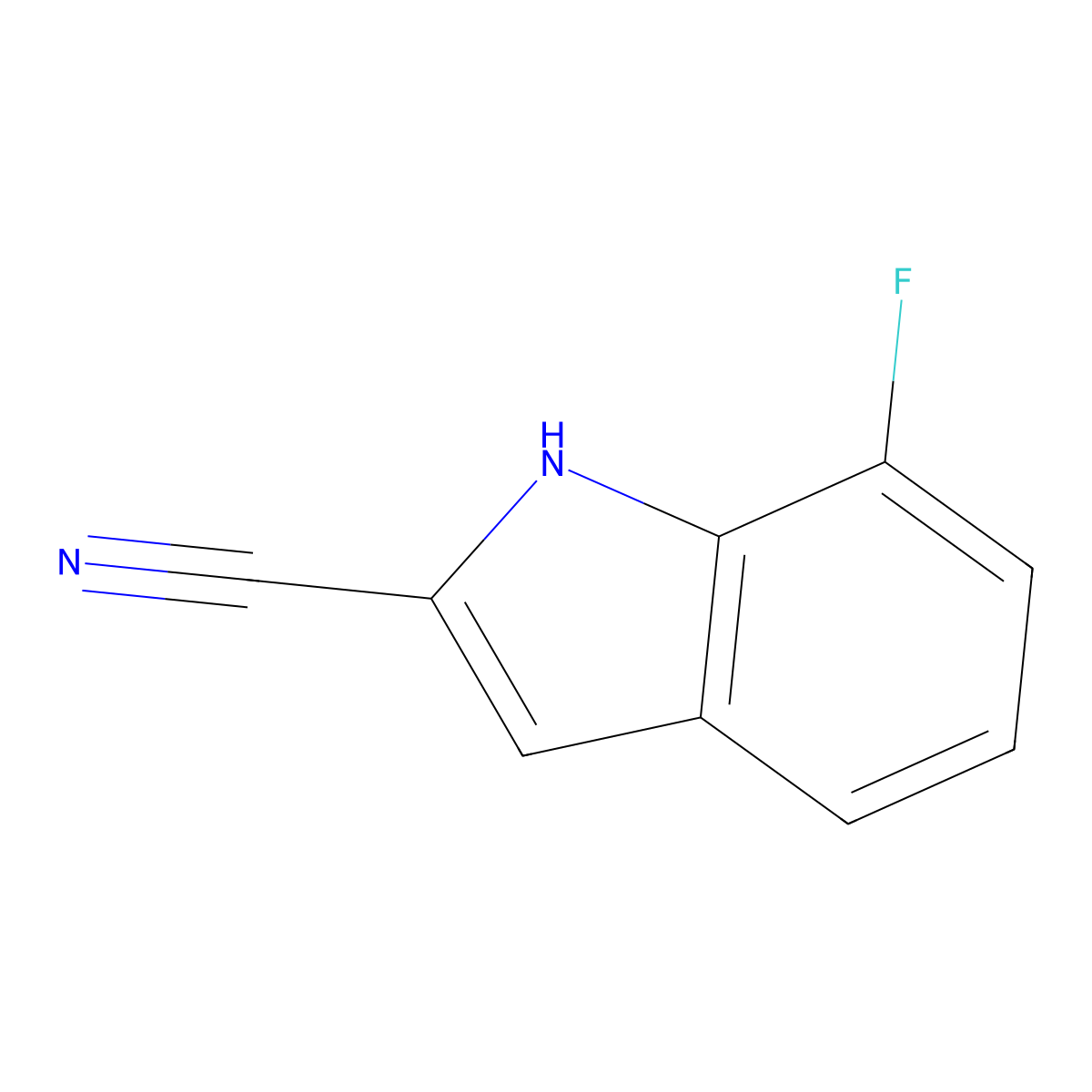 7-Fluoro-1H-indole-2-carbonitrile molecular structure, CAS 1539961-71-1