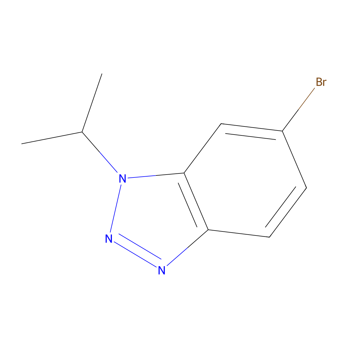 6-bromo-1-(propan-2-yl)-1H-1,2,3-benzotriazole molecular structure, CAS 1539964-60-7