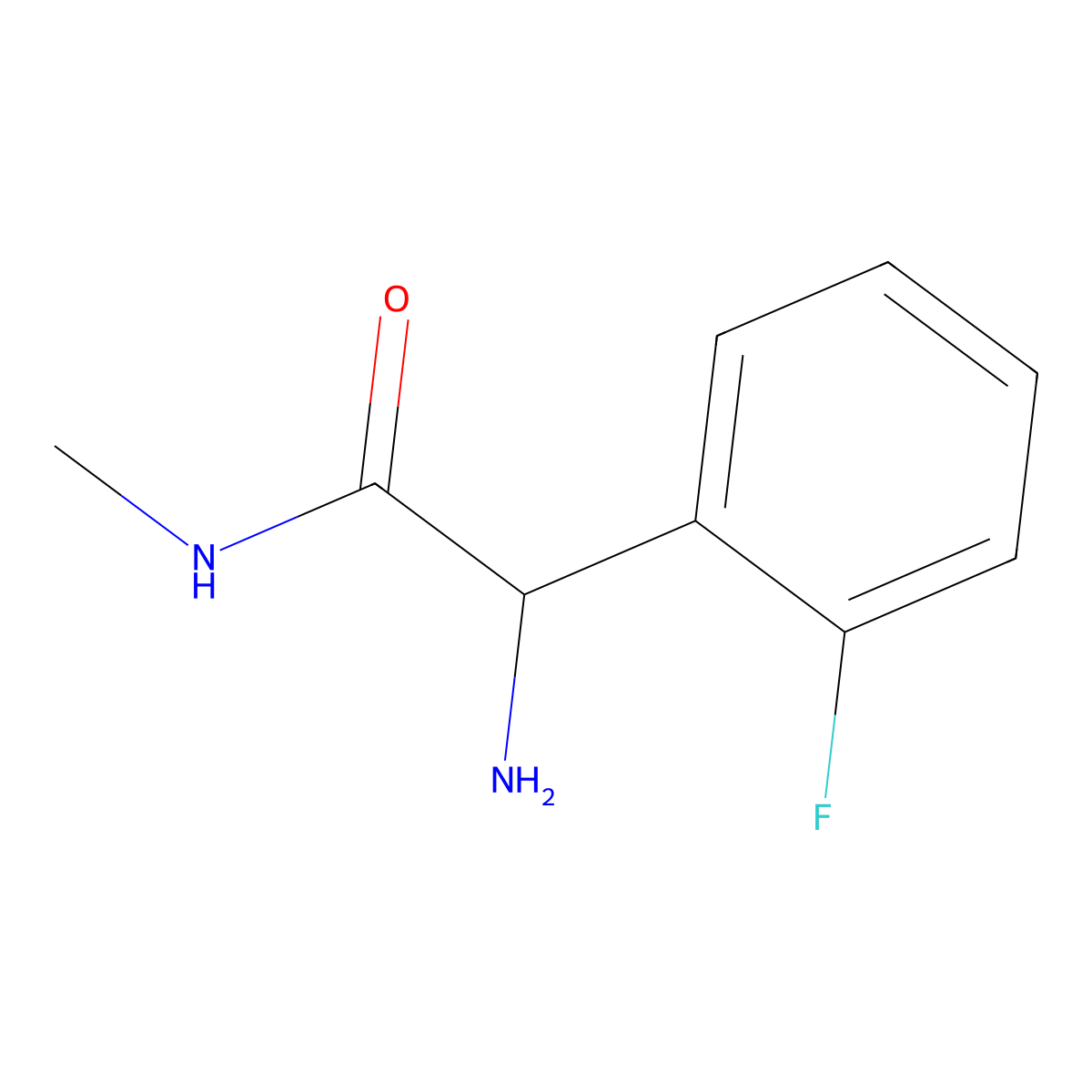 2-amino-2-(2-fluorophenyl)-N-methylacetamide molecular structure, CAS 1539971-64-6