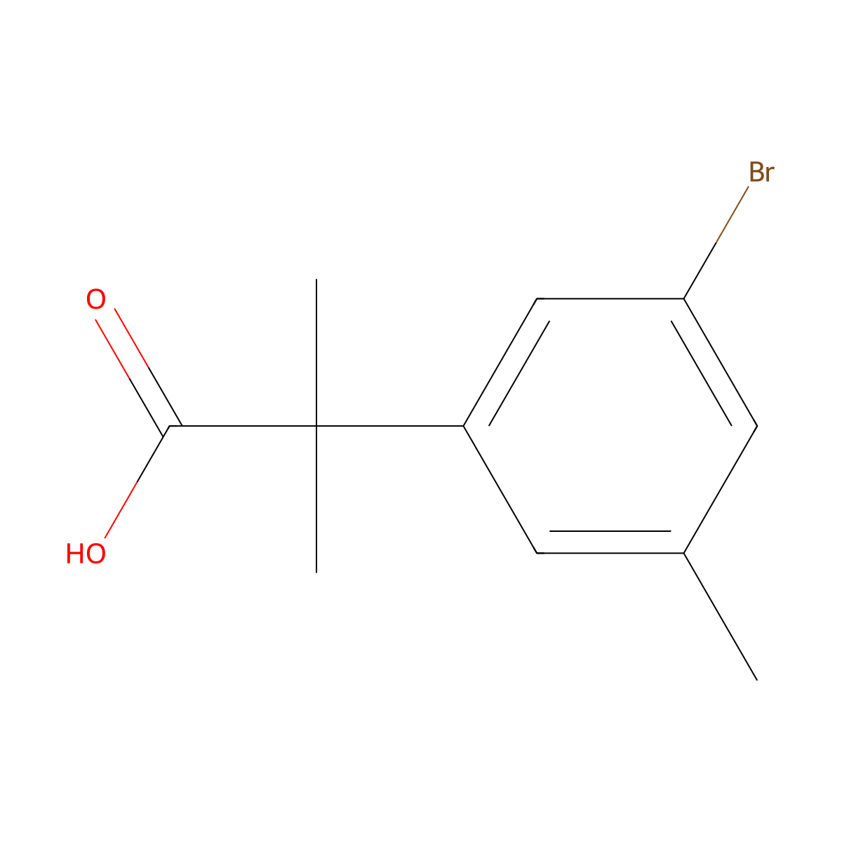 2-(3-Bromo-5-methylphenyl)-2-methylpropanoic acid molecular structure, CAS 1539974-69-0