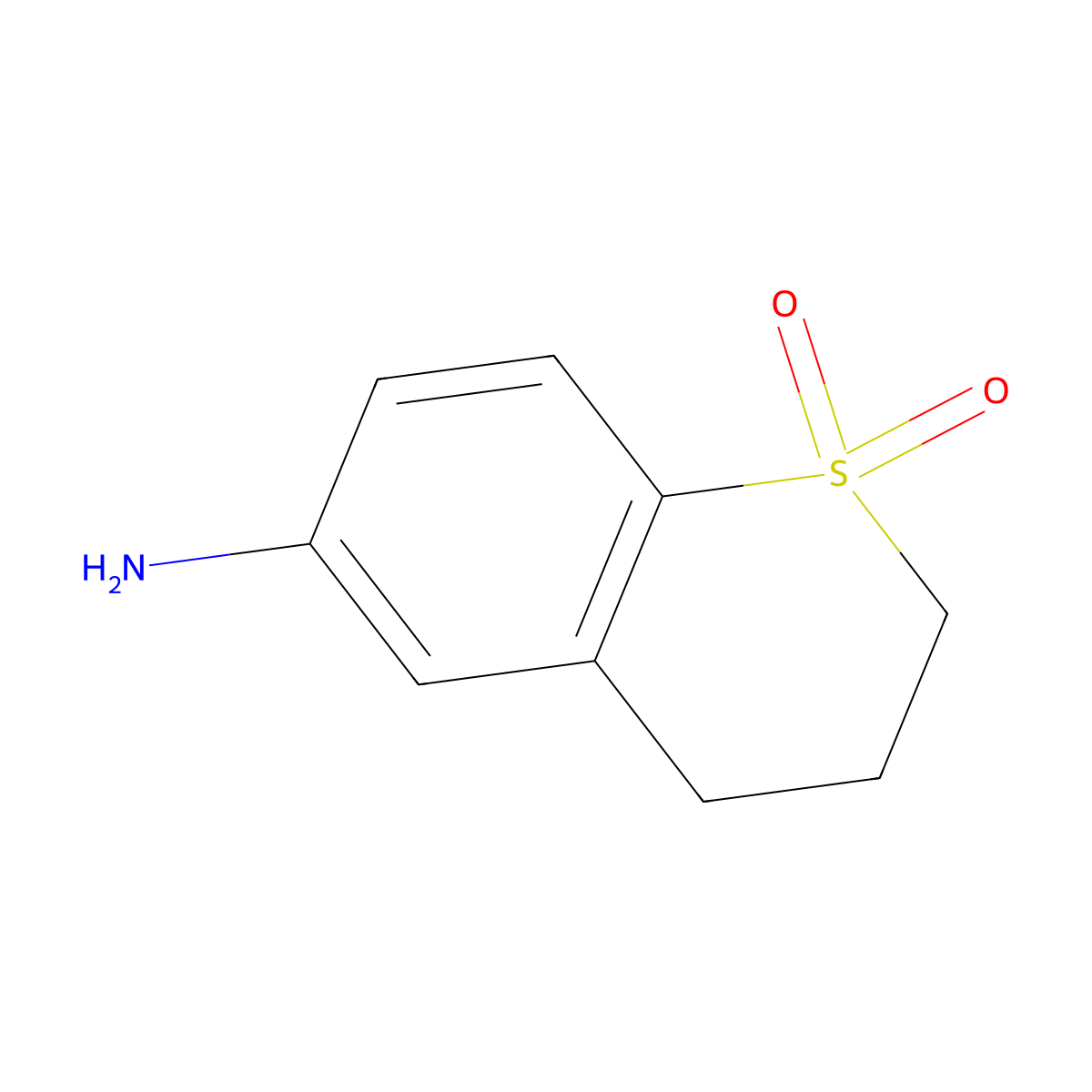 6-amino-3,4-dihydro-2H-1lambda6-benzothiopyran-1,1-dione molecular structure, CAS 1539975-87-5