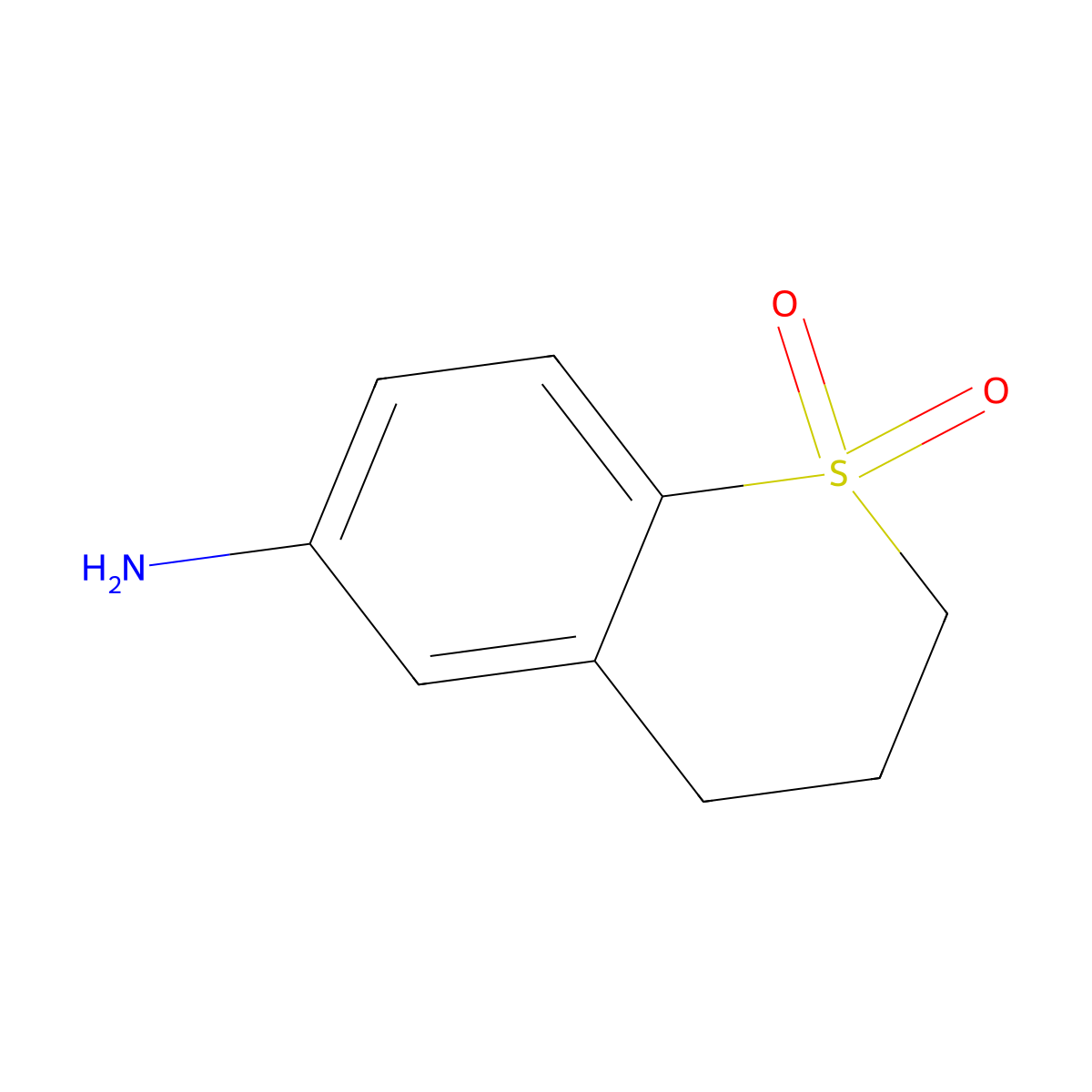 6-amino-3,4-dihydro-2H-1lambda6-benzothiopyran-1,1-dione molecular structure, CAS 1539975-87-5