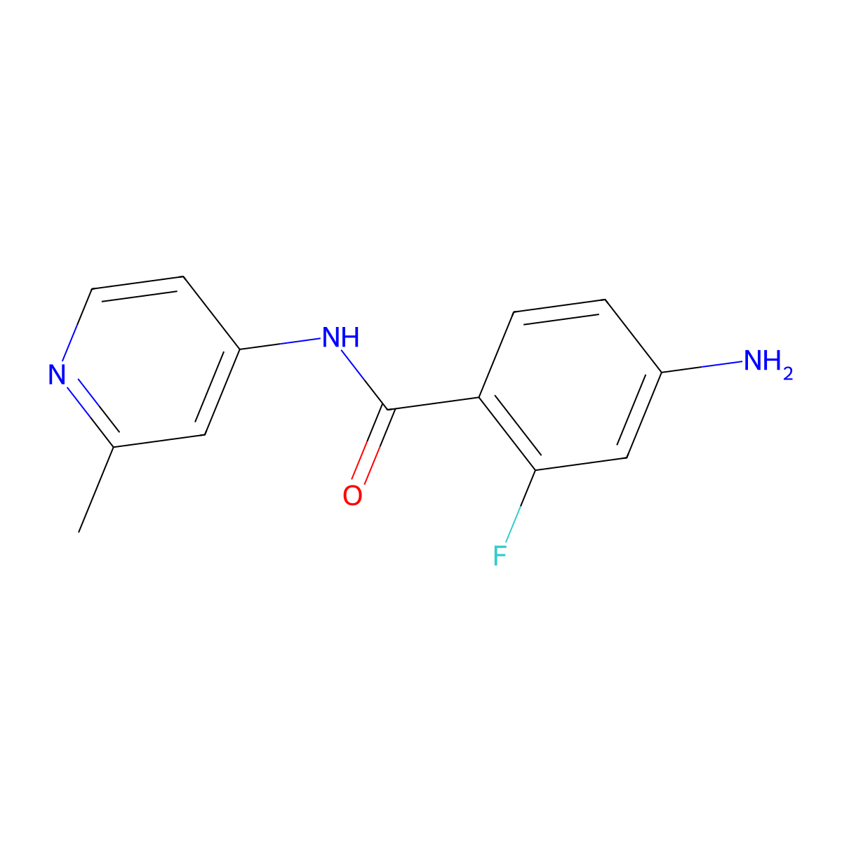 4-amino-2-fluoro-N-(2-methylpyridin-4-yl)benzamide molecular structure, CAS 1539976-50-5