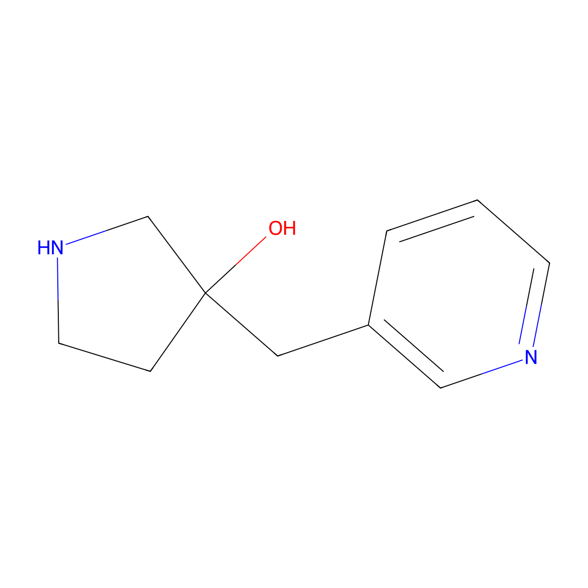 3-(Pyridin-3-ylmethyl)pyrrolidin-3-ol molecular structure, CAS 1539987-88-6