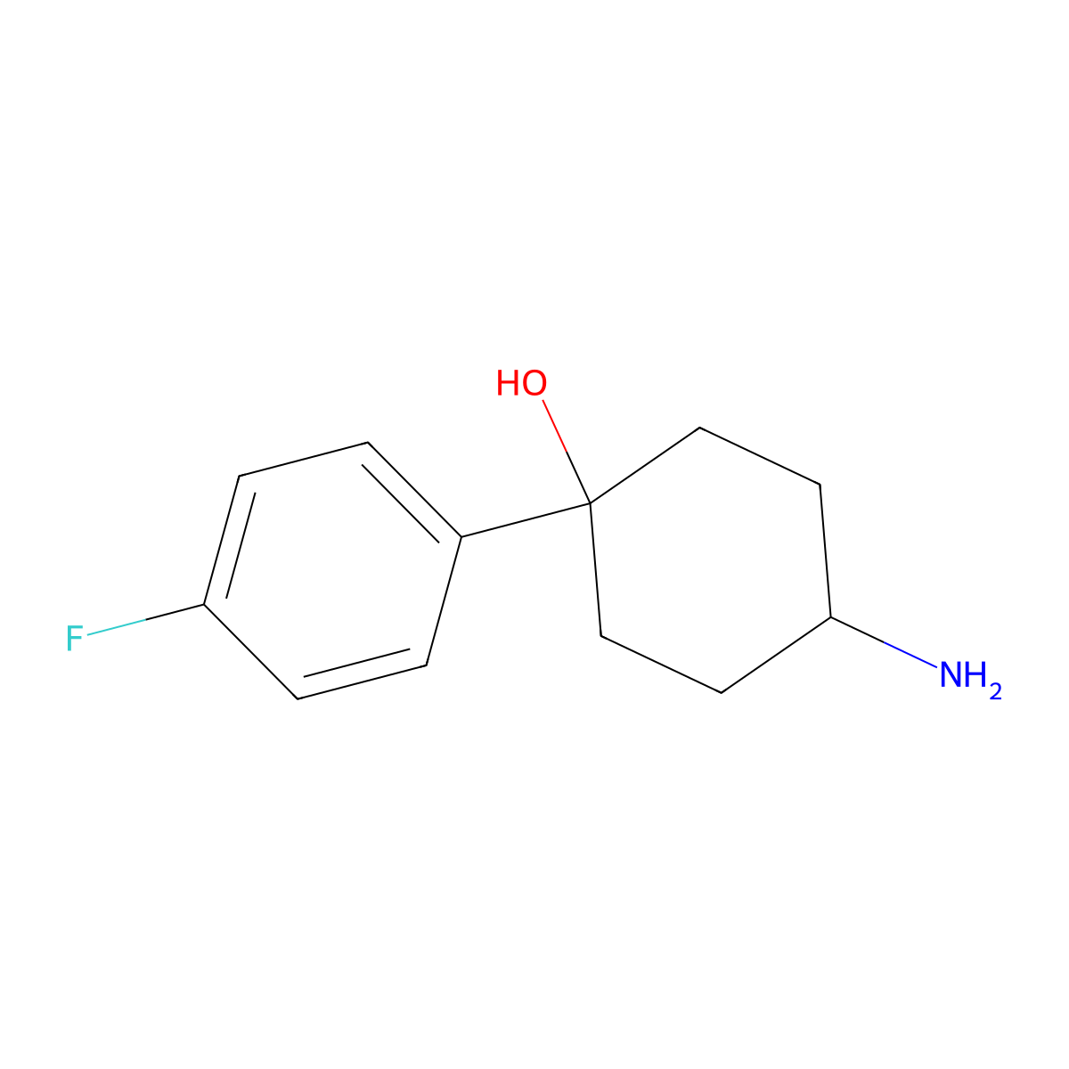 4-Amino-1-(4-fluorophenyl)cyclohexan-1-ol molecular structure, CAS 1539993-45-7