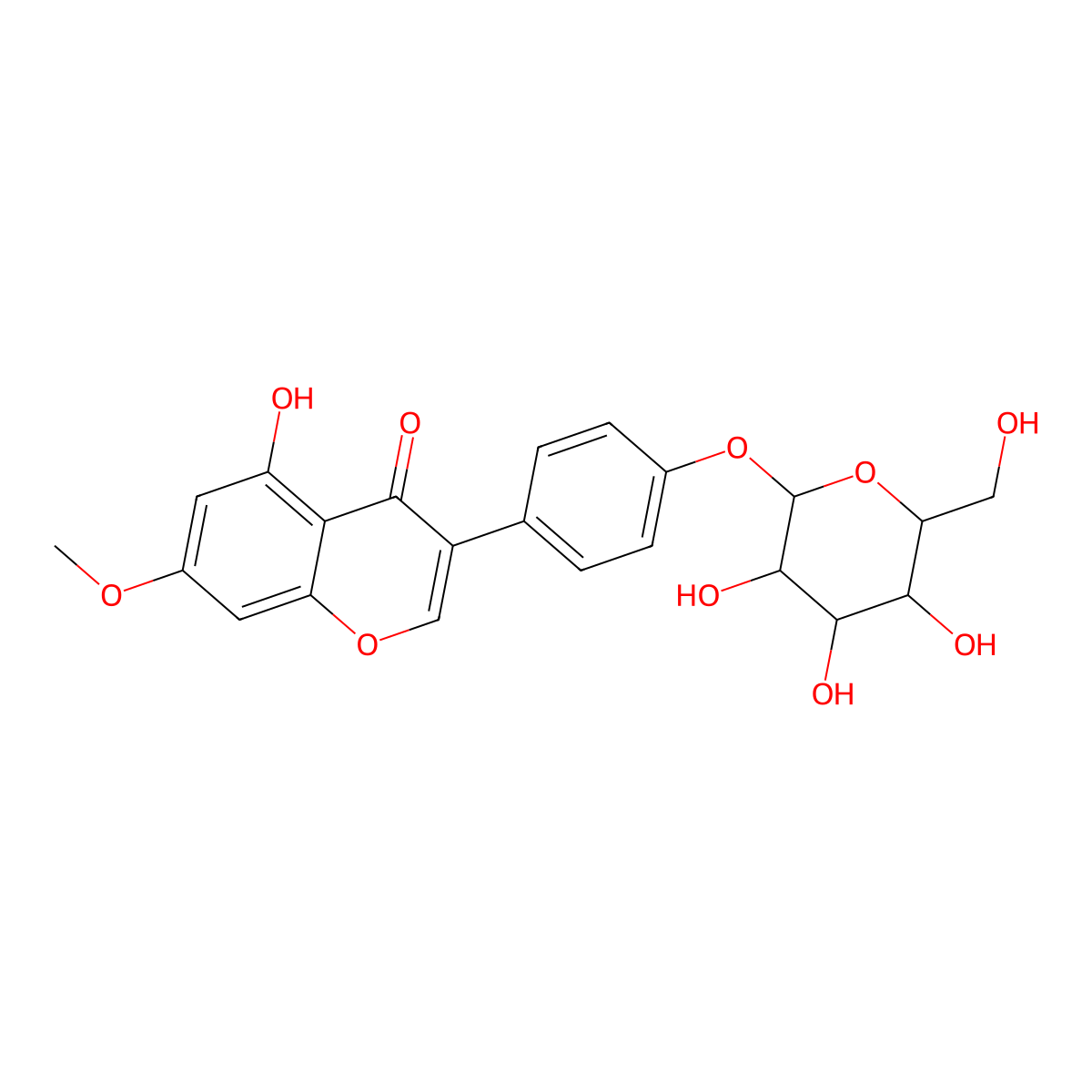prunetin 4'-O-glucoside molecular structure, CAS 154-36-9