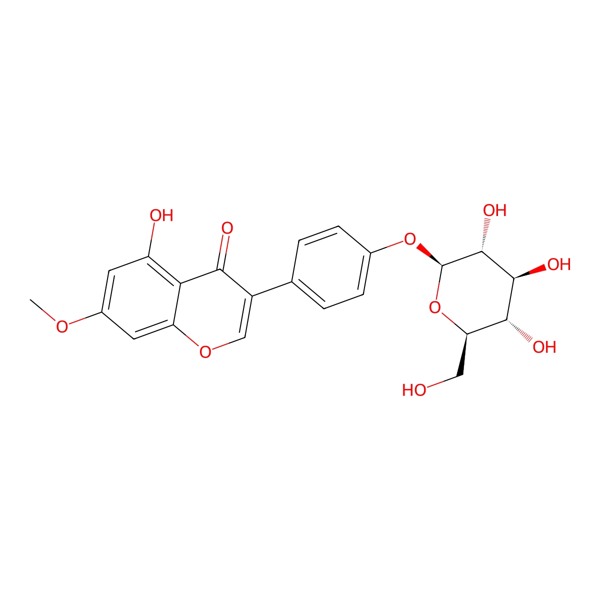 prunetin 4'-O-glucoside molecular structure, CAS 154-36-9