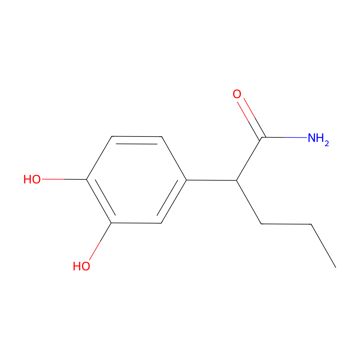 alpha-Propyldopacetamide molecular structure, CAS 154-62-1