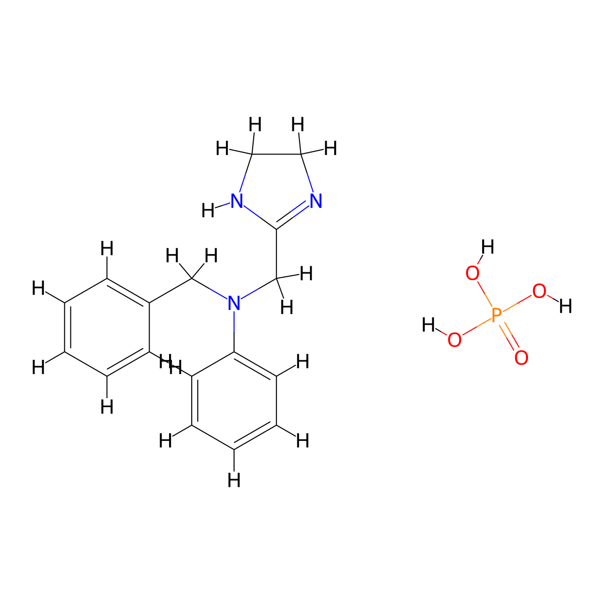 Antazoline Phosphate molecular structure, CAS 154-68-7